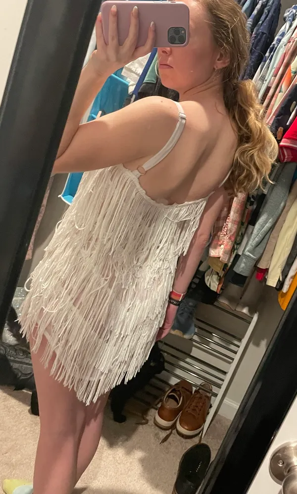 12th Tribe White Sequin Fringe Dress - Image 2