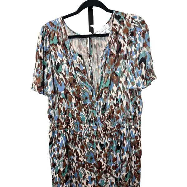 Anthropologie Somerset Jumpsuit Abstract Wide Leg Smocked Waist Plus Size 1X - Image 3