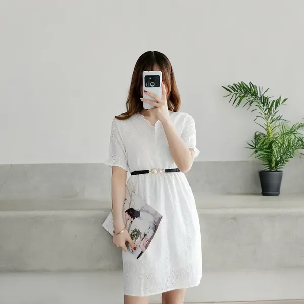 Thin Double Faux Pearl Buckle Solid Color PU Leather‎ Waist Thin Belt One Size - Image 14