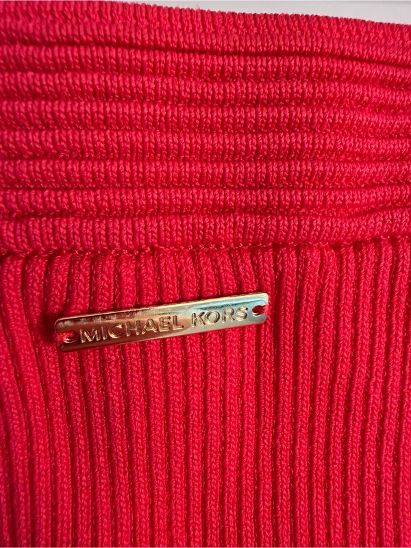 Michael Kors Hot Pink Ribbed Midi Skirt - Image 4