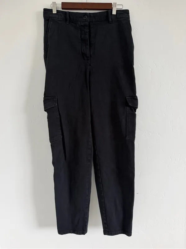 Aritzia Wilfred Free Modern Cargo Pants Size 10 Black High Rise Utility - Image 2