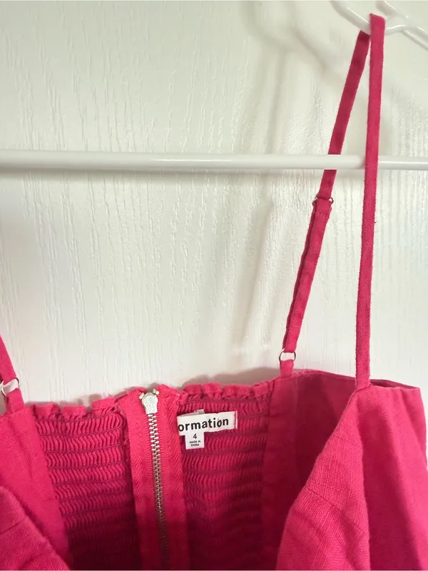 Reformation Overland Linen Tank in Pink - Image 4