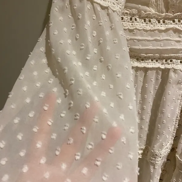 Urban outfitters kimchi blue White Long Sleeve button up fairy Dress,size S - Image 9