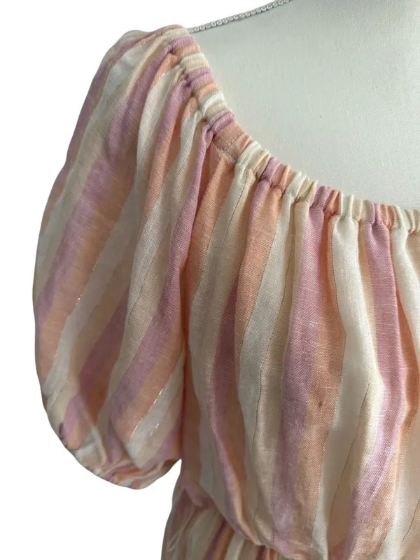 POOKIE & SEBASTIAN Striped Linen Blend Dress Size L - Image 5