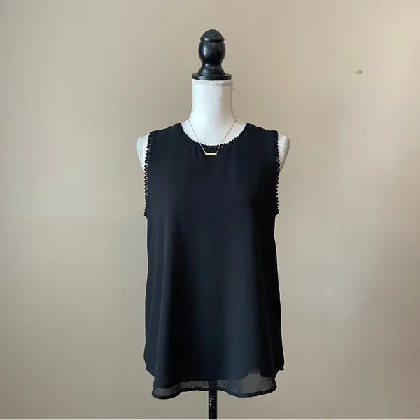 NAKED ZEBRA | Black Sleeveless Chiffon Blouse Sz M - Image 2