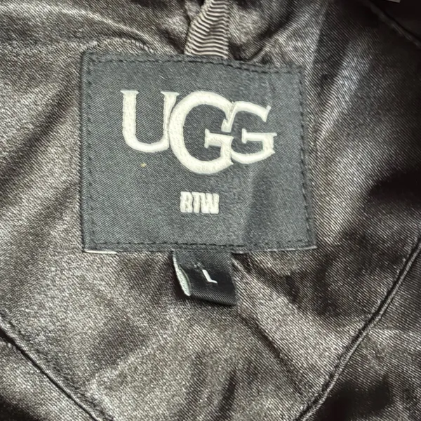 UGG Kianna Faux Fur Teddy Coat Dark Brown‎ Longline Sherpa Jacket L - Image 4