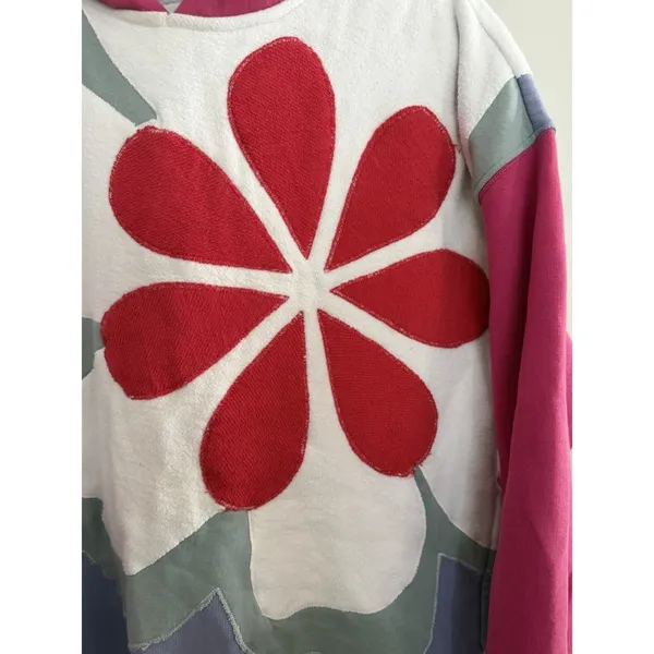 Free People Clover‎ Sweatshirt Floral Poppy Combo Women's Size XS - Image 7