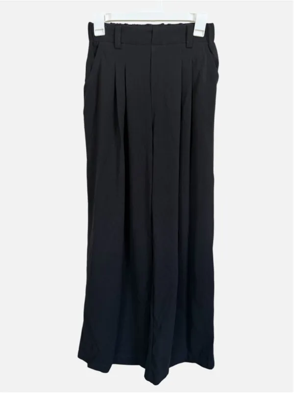 Size XS (Petite) Halara High Waisted Plicated Side Pocket Wide Leg Waffle Pants - Image 3