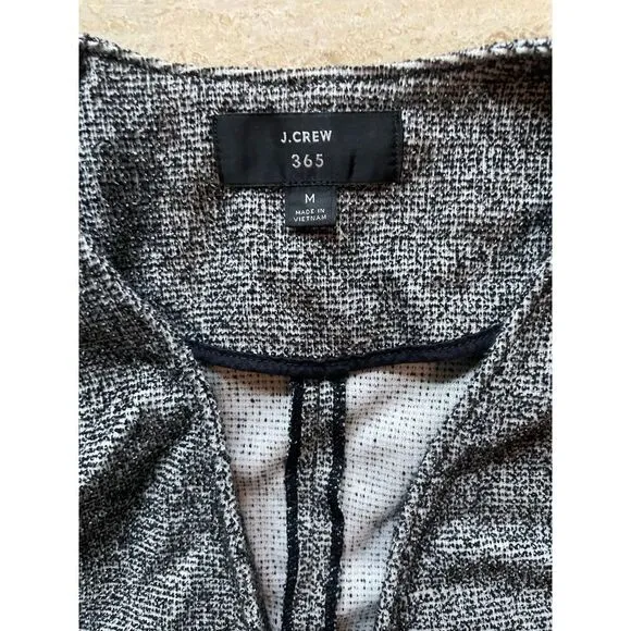 J.Crew Textured Gray Cropped Open Front Blazer‎ Jacket  Size M - Image 2
