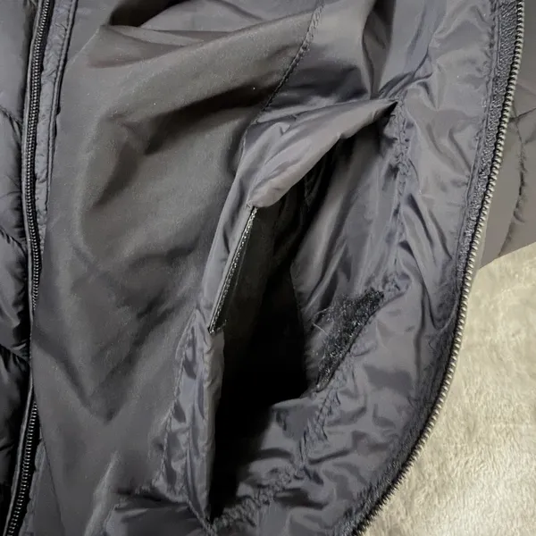 Spyder Puffer Jacket Women's Winter Long Hooded Full Zip Quilted Large Black - Image 13