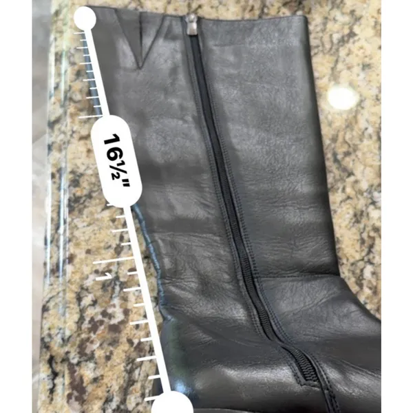 Spring Step Womens Tall Black Boots Size 40 9 EUC Zipper Elastic Gore Comfort - Image 4