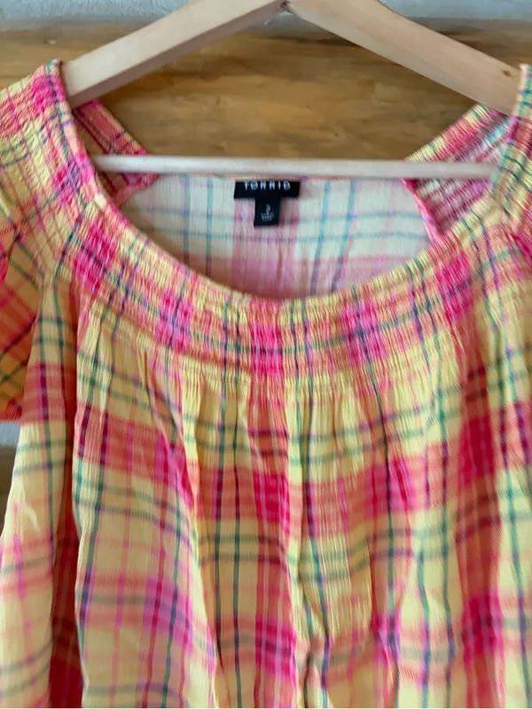 Torrid Multicolor Plaid Top size 2 - Image 4