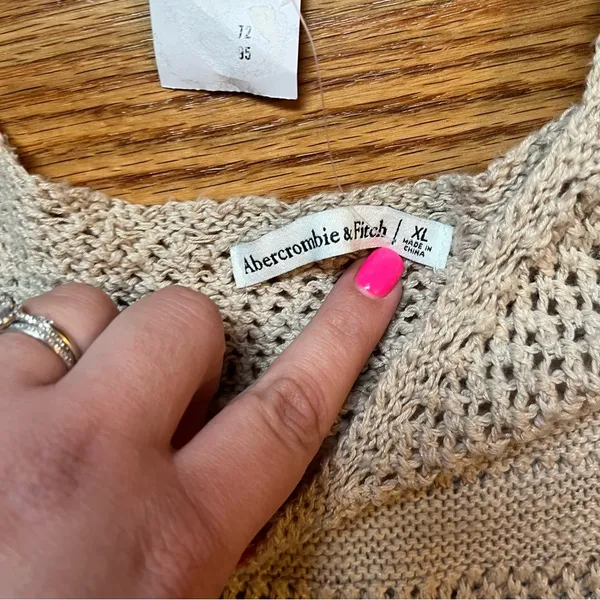 Abercrombie & Fitch light tan knit dress / coverup size XL - Image 3