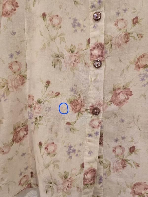 Vintage long-sleeve button-up shirt floral print Cotton XL - Image 6