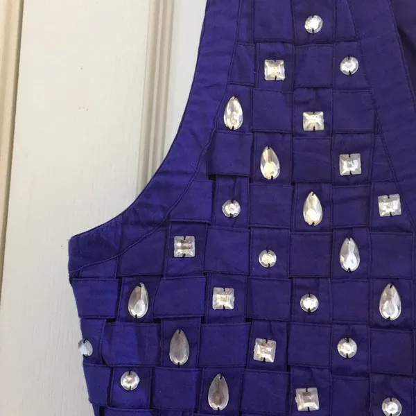 FINAL MARKDOWN basket weave jeweled vest large - Image 4