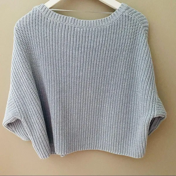 Free People Knit Sweater Blue Sz Small - Image 4