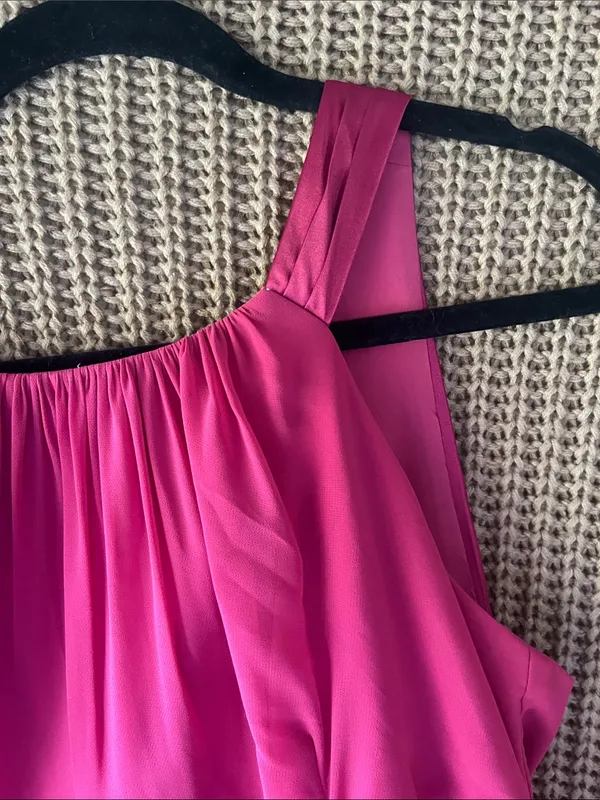 David's Bridal Fuchsia Sleeveless Maxi Dress - Image 4