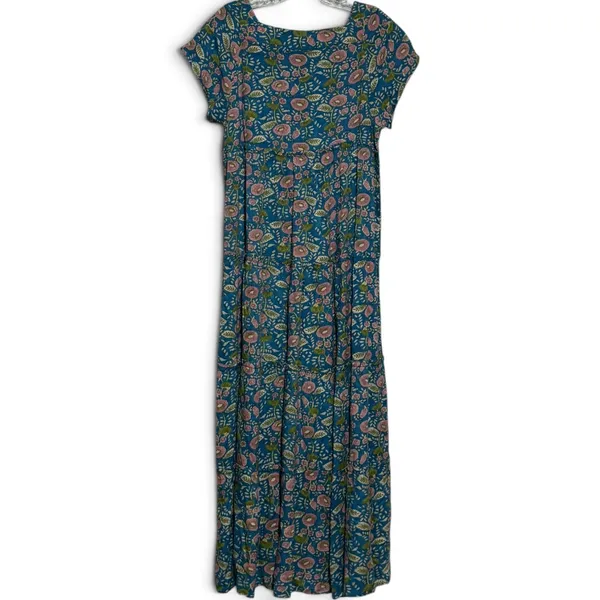 Natural Life Berkley Maxi Dress Blue Pink Green Cream Floral Small - Image 4