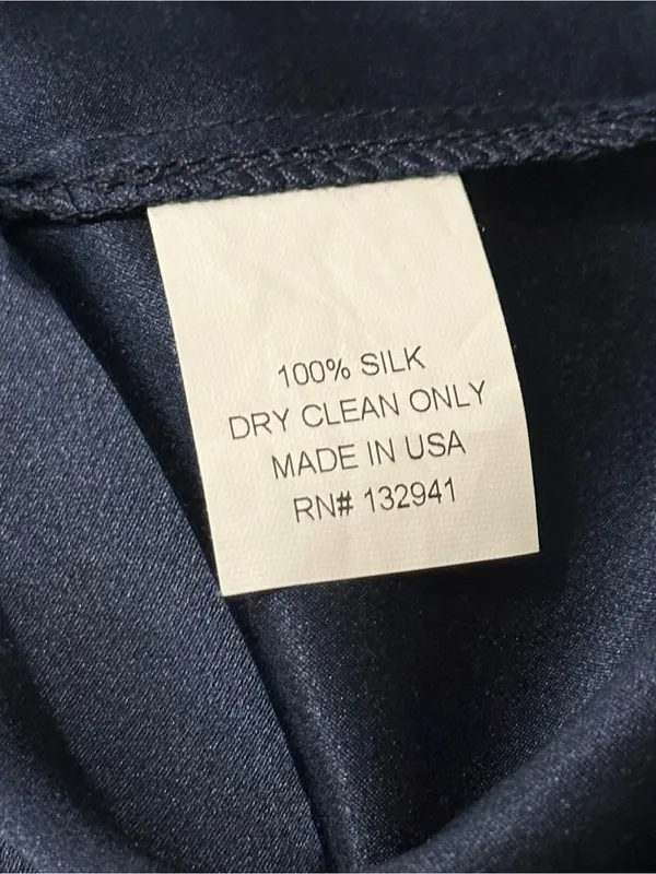 Amanda Uprichard Women’s Size M Navy Blue V-Neck Silk Mini Tank Dress - Image 5
