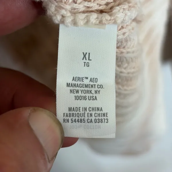 Aerie Womens XL‎ Peach Tie Dye Oversized Cotton Knit Scoop Neck Sweater Slouchy - Image 4