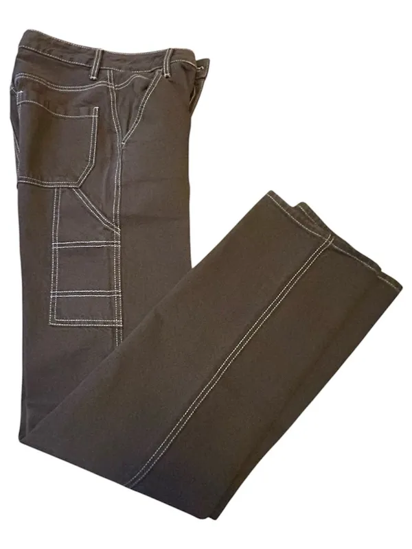 PacSun Women's Dark Brown Skinny Jeans with Contrast Stitching - Image 5
