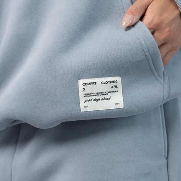 NWT COMFRT Affirmation Hoodie in slate. Small Blue - Image 4