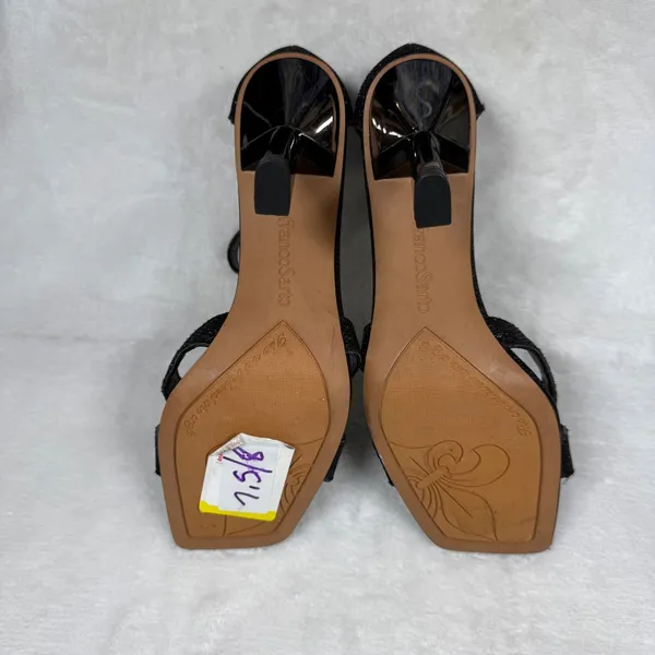 Franco Sarto Black Glitter Square Toe Strappy Ankle‎ Strap Sandals Heels 7.5 - Image 12