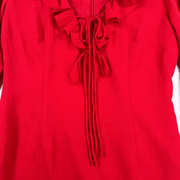 Red Wild Fable Small Dress Mini Ruffle Bell Sleeve Ties Small Festive Holiday‎ - Image 10