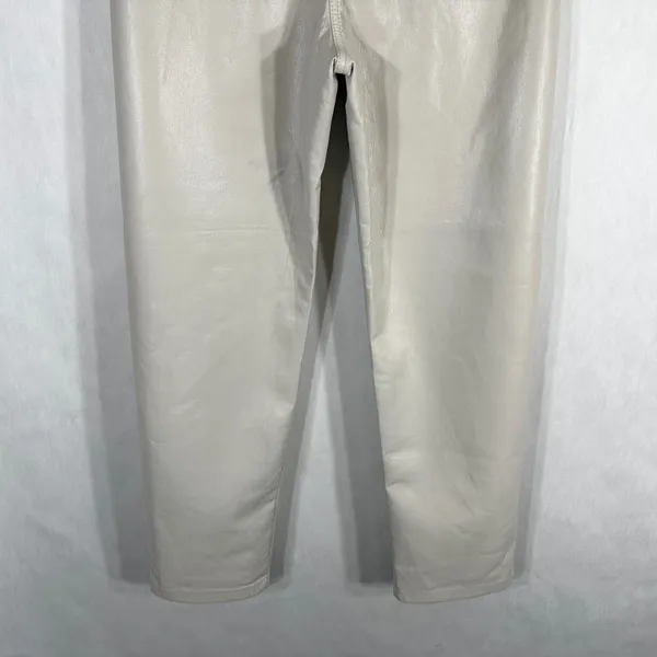 Wilfred Size 10 Faux Leather Pants‎ White Straight Solid High Rise Flawed 1692 - Image 9