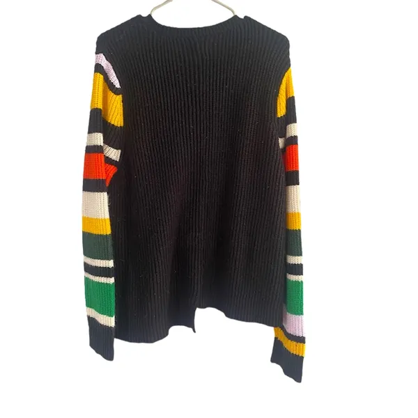 Nine West Multicolor Asymmetrical Hem Long Sleeve Knit Sweater Women Sz XL - Image 2