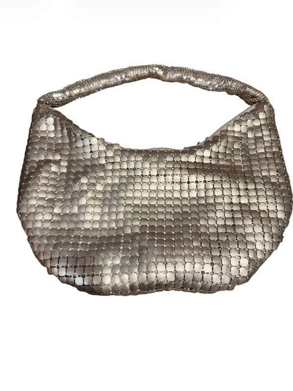 Metallic Silver Chainmail Hobo Shoulder Bag NWOT - Image 2