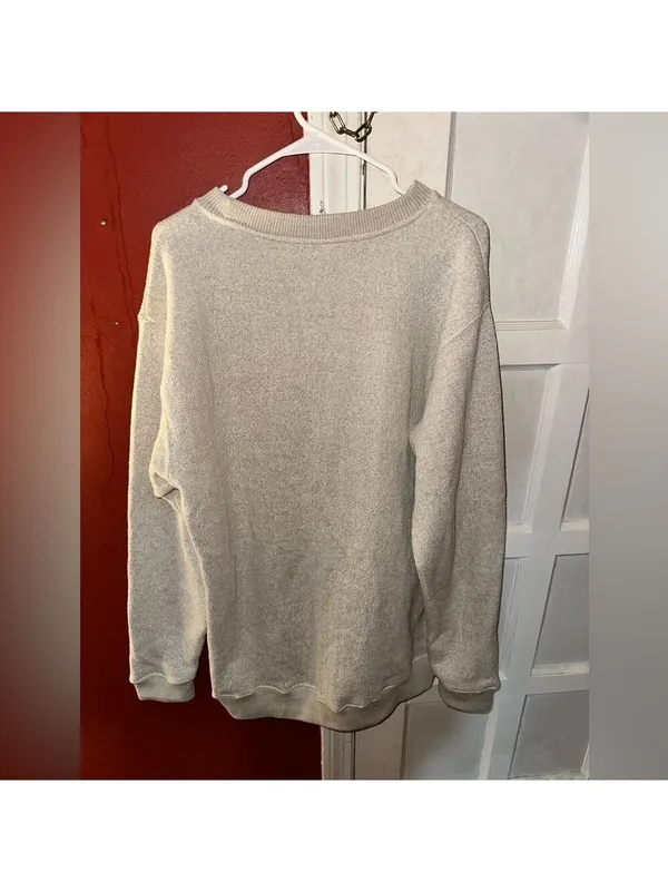 Nashville Tennessee Embroidered Beige Oversized Crewneck Sweater XL - Image 8