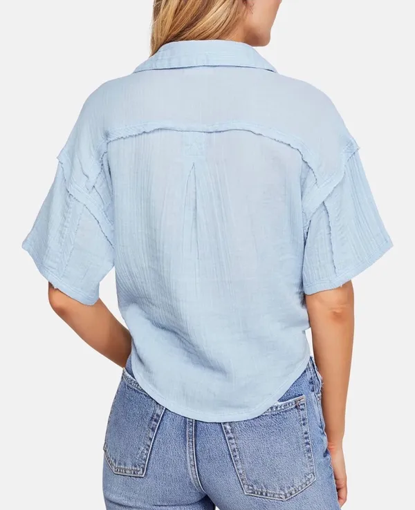 We The Free FREE PEOPLE Full of Light Blue Short Sleeve Crop Top $88 NWT L M S XS - Image 12