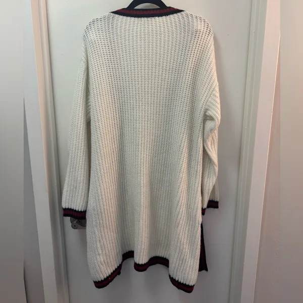 Women’s Knit Cardigan Sweater | Lightweight Open Front Layer White Size L - Image 2