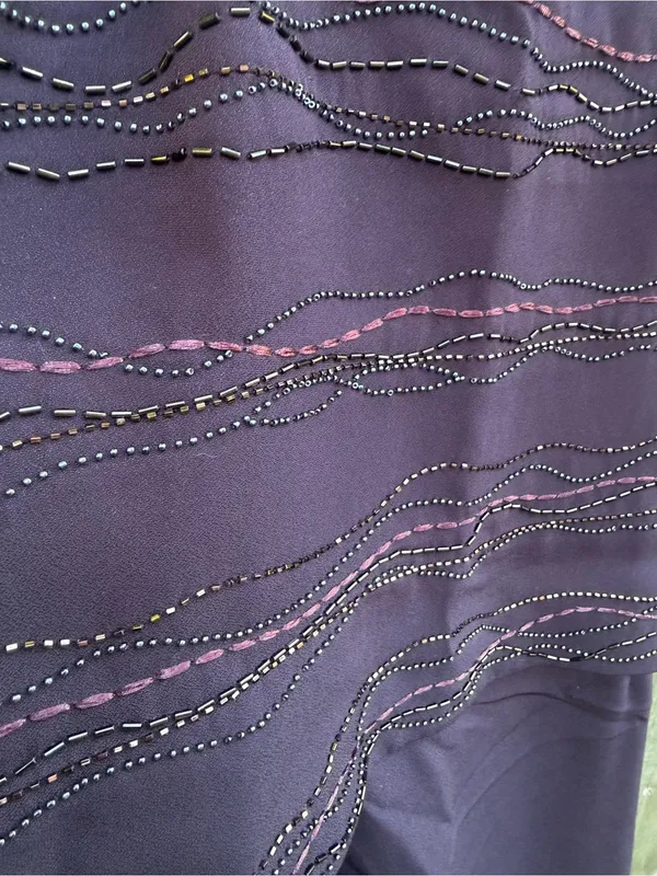 Daymor Couture Two-Piece Beaded Maxi Dress in Plum - Image 3