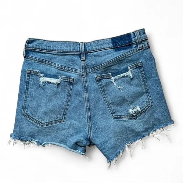 Abercrombie & Fitch Distressed Denim High Ride Mom Jean Shorts‎ size 30/10 - Image 2