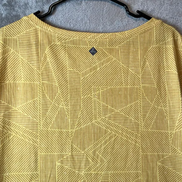 PrAna Women's Sanna t-shirt Dress Stretchy Boat Neck Size‎ Small Yellow - Image 5