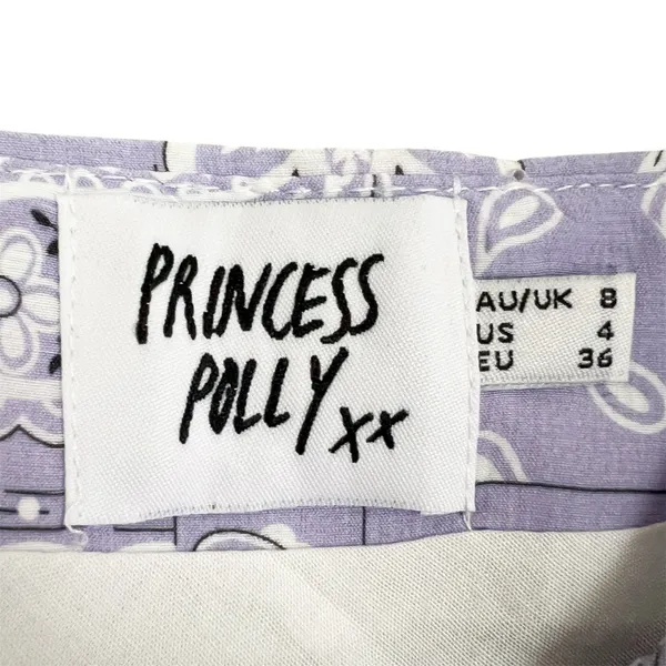 Princess Polly Elaine Midi Skirt in Lavender Purple Bandana Print Size 4 - Image 5