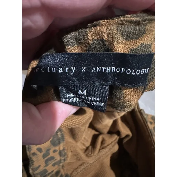 Anthropologie Sanctuary Leopard Print KNit Cotton Jogger Pants Size M - Image 6