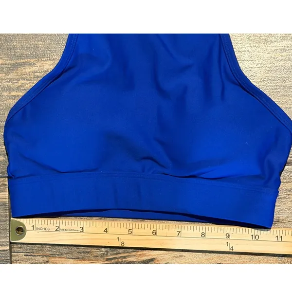 Chestee Royal Blue High Neck Strappy Cage Back Weightlifting Padded Collar XS\S - Image 4