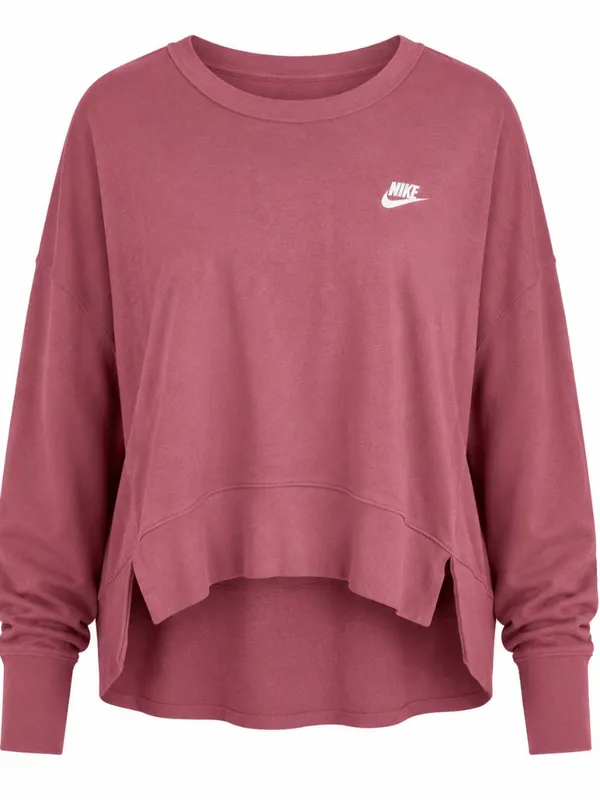 Nike Mauve Pink Relaxed Long Sleeve High Low Top Women’s Medium - Image 2