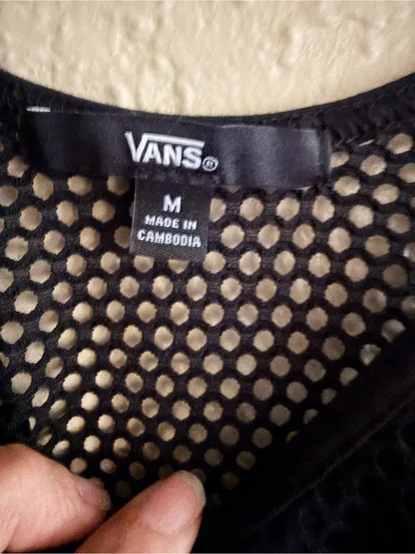 Vans Black Mesh Cropped Tank Top - Image 3