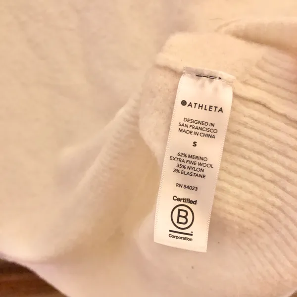 Athleta Hawthorne Dove Merino Wool Pullover Sweater Cream Small - Image 5