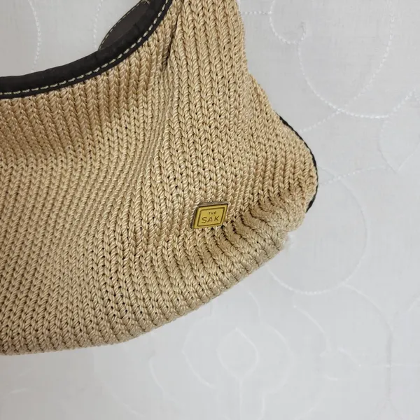 The‎ Sak Womens Shoulder Bag One Size Brown Adjustable Strap Zip Closure Woven - Image 6
