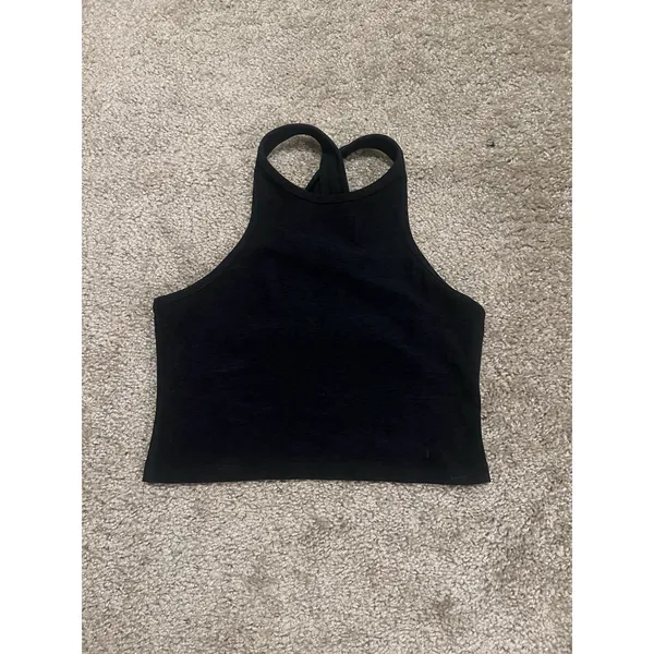Beyond Yoga Studio Space Dye Cross Back Heather Black Gym Fitness Tank Top M - Image 7