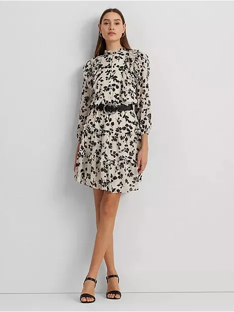 Lauren Ralph Lauren Floral Ruffle Trim Dress - Image 4