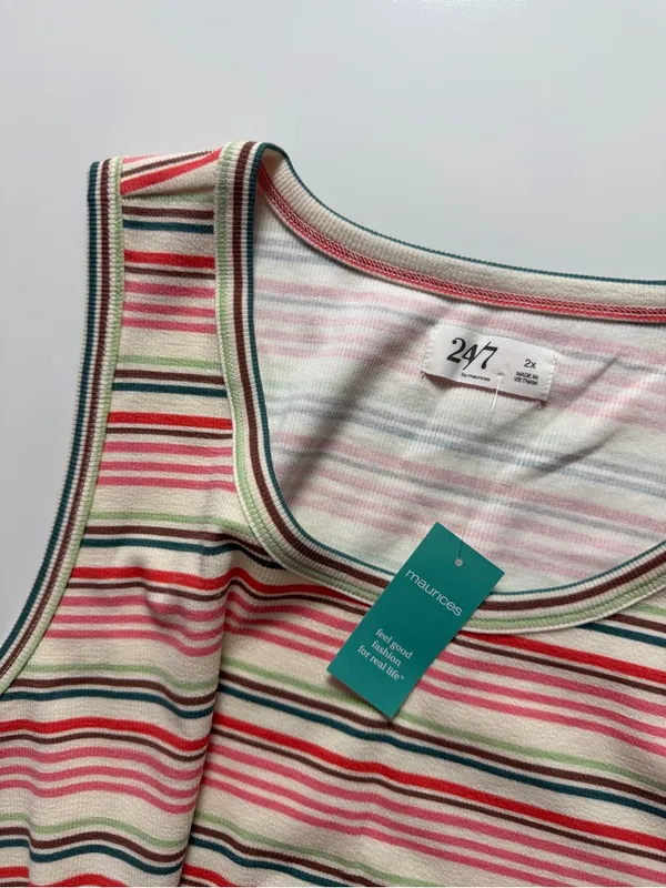 NWT Maurice’s 24/7 Striped Tank, Size 2X - Image 5