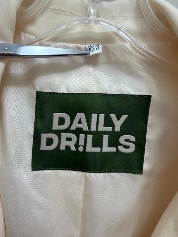 Daily Drills Blazer Single Button Relaxed Fit Cream Size XS / S - Image 10