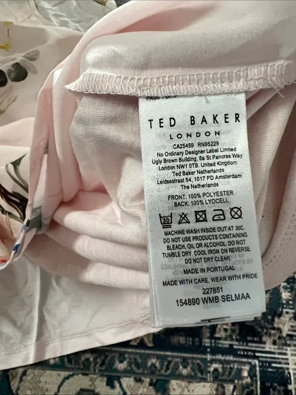 Ted baker White Floral Print Short Sleeve Top - Image 4