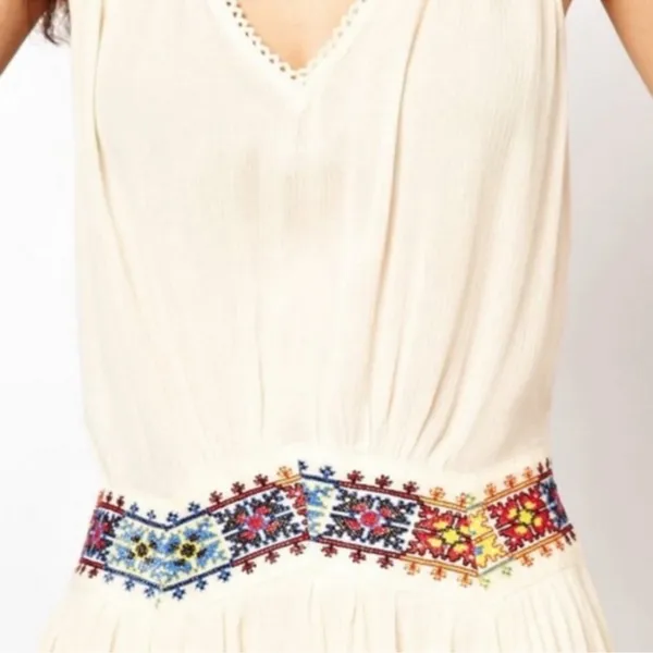 Free People Light Heart Dress with Embroidered Waistline S - Image 5